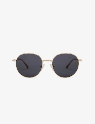 Gold Rim Round Sunglasses