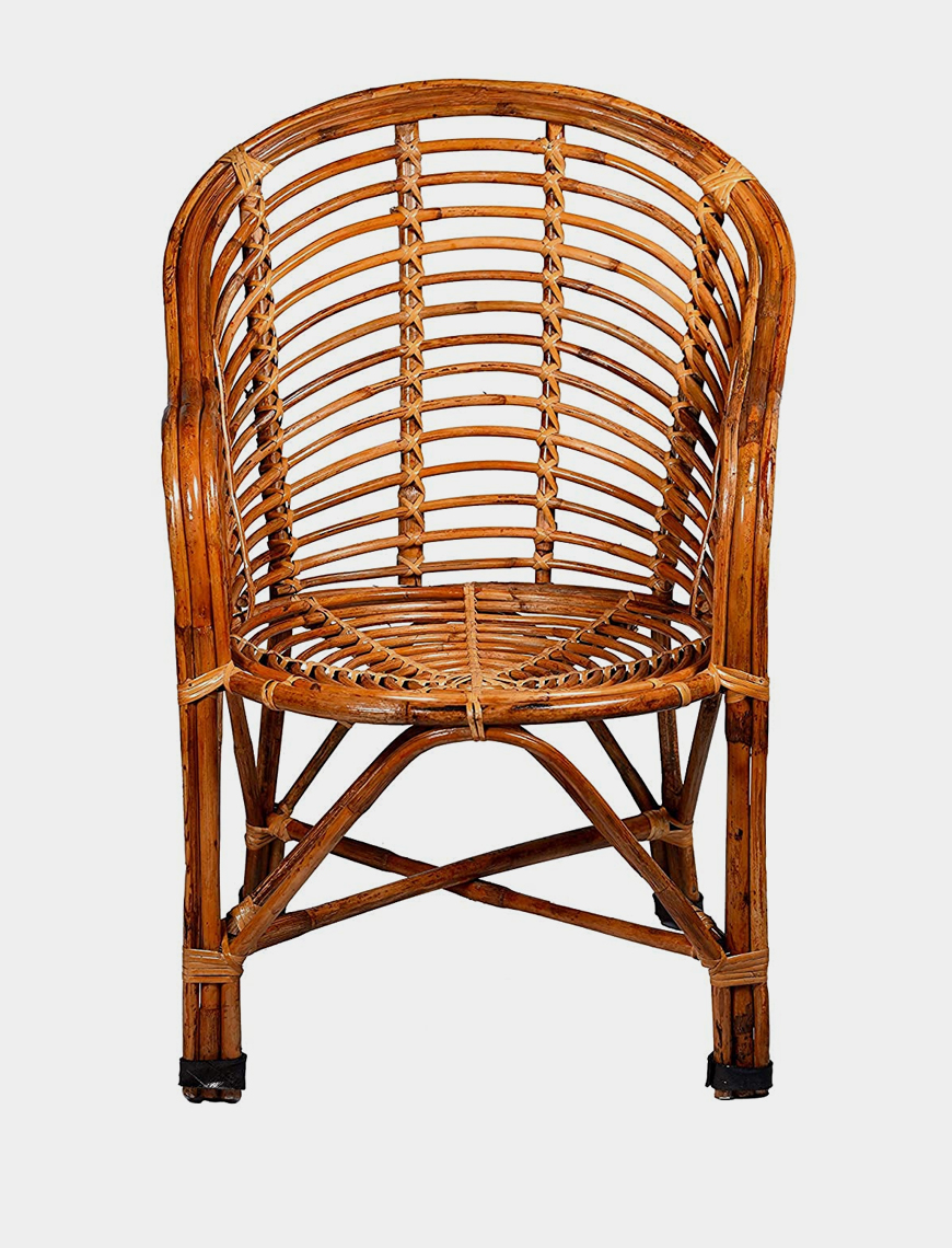 Wood Bamboo Cane Lawn Chair