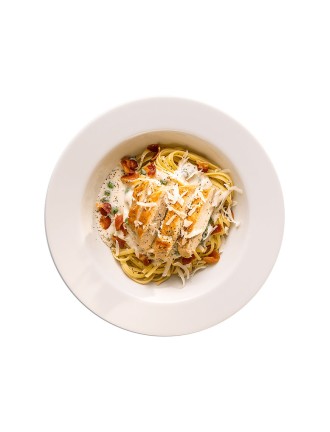 Fusilli pasta white sauce
