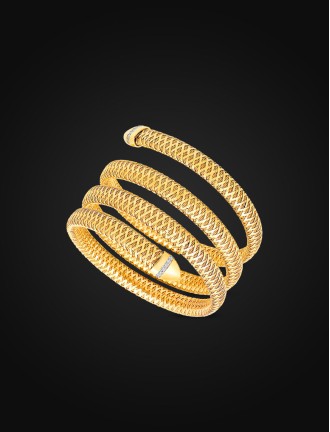 Gold-Plated Stripe Design Bangles