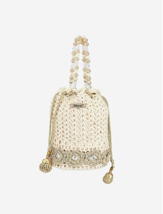 Handmade Crochet Gold Bag