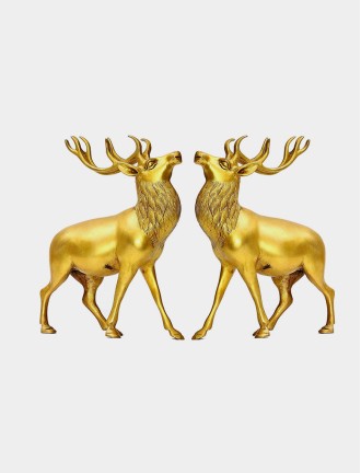 Antelope Pair - Brass Sculpture
