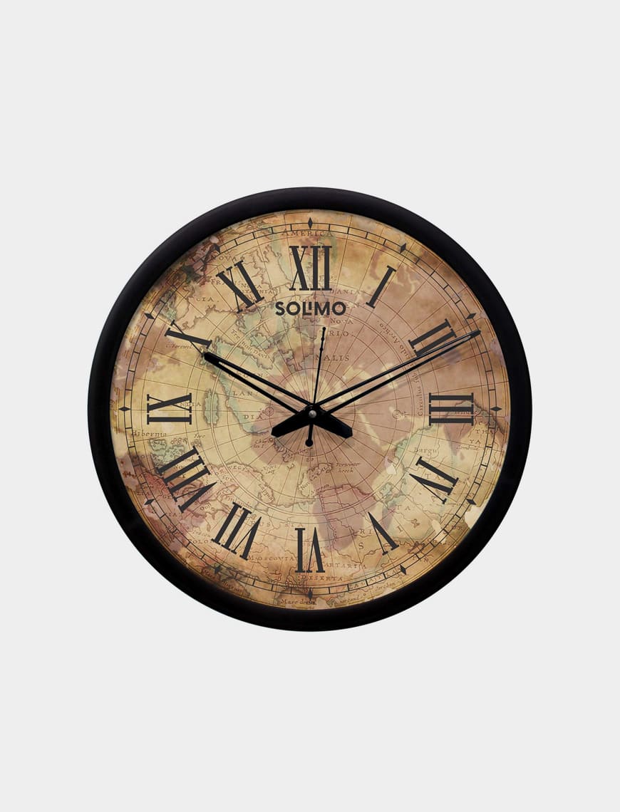 Rustic flower brown Clock