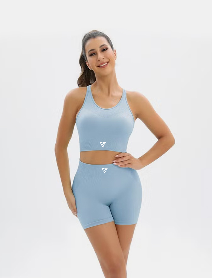 Blue High-Performance Gym Shorts for Women