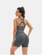 Grey Solid Sports Shorts for Active Women