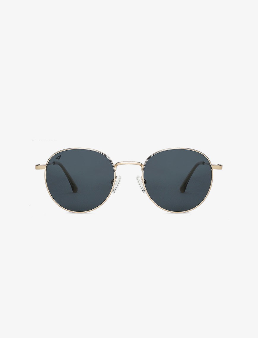 Gold Rim Round Sunglasses