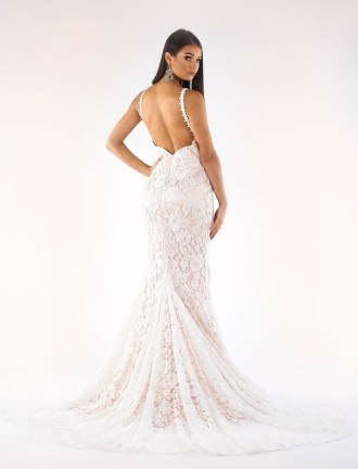 EVITA Sequin Gown - White